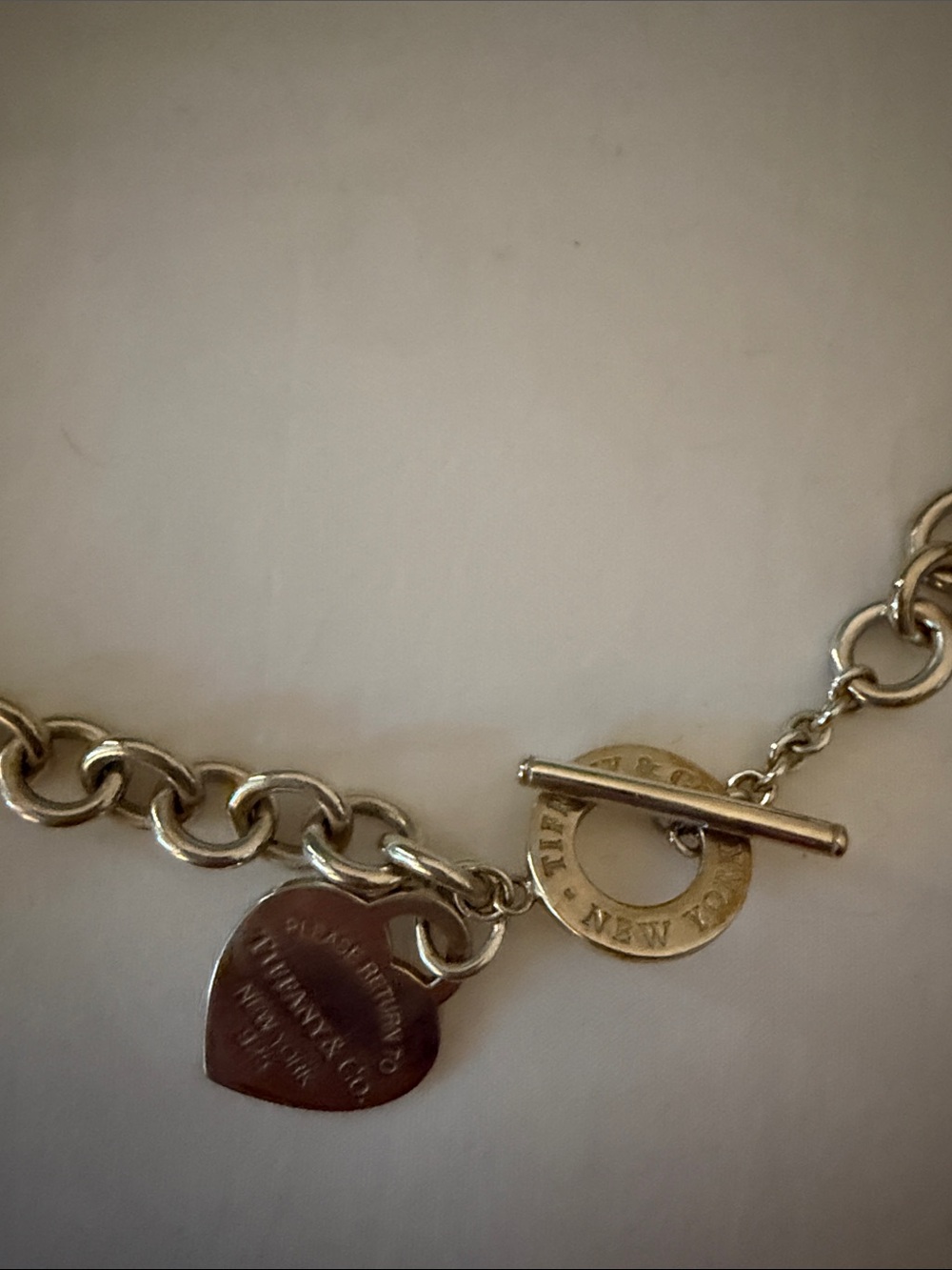 Tiffany & Co. Silver Heart Tag Toggle Bracelet